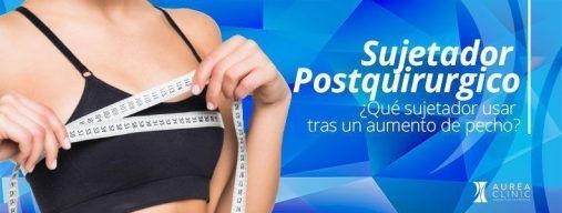 Sujetador postquirúrgico tras aumento de pecho en Aurea Clinic